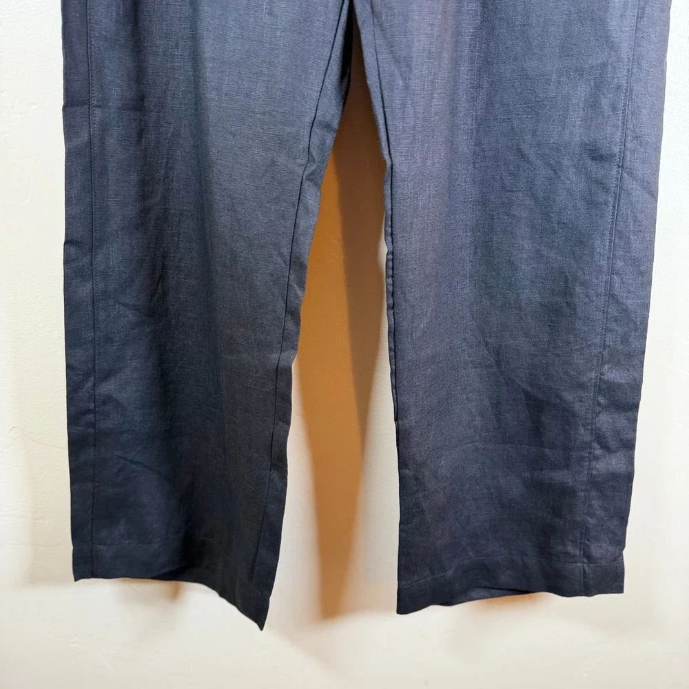 American Giant Women's Easy Linen Pant Size Medium Meteorite Cropped Minimalist - Picture 7 of 9